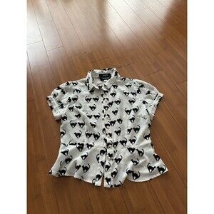 Collectif x ModCloth Mary Grace Cat Meooow Blouse Large